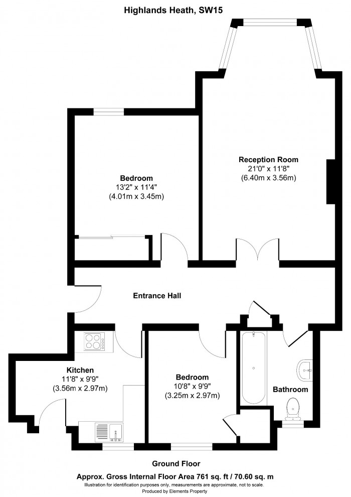 Floorplan for Flat 117, Highlands Heath, SW15